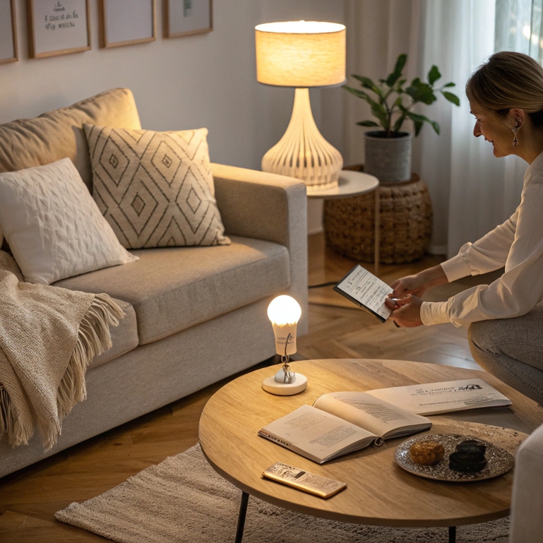 Changing to LED bulbs in a cozy home for energy savings