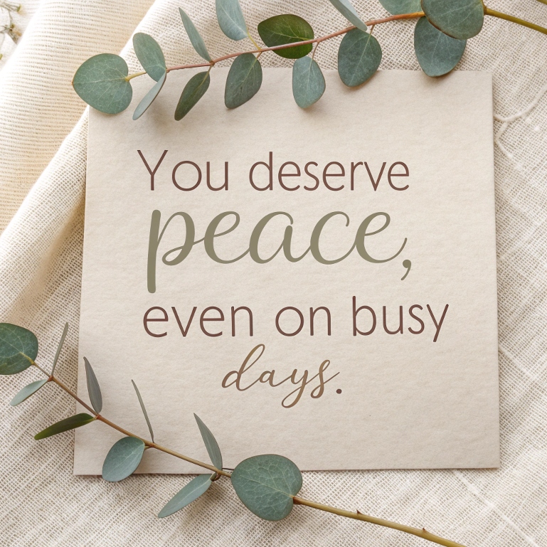 Minimalist quote card for natural stress relief inspiration