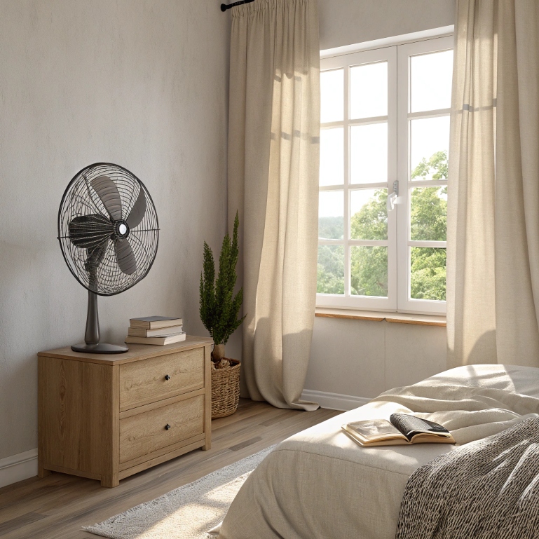 Using a fan near window instead of AC to stay cool